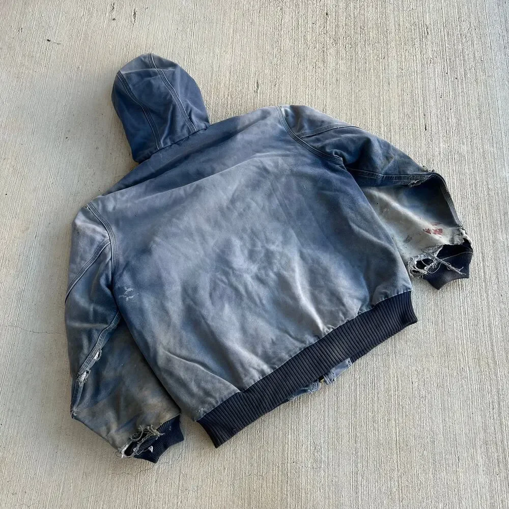 Carhartt J140 NVY faded blue hooded work wear jacket